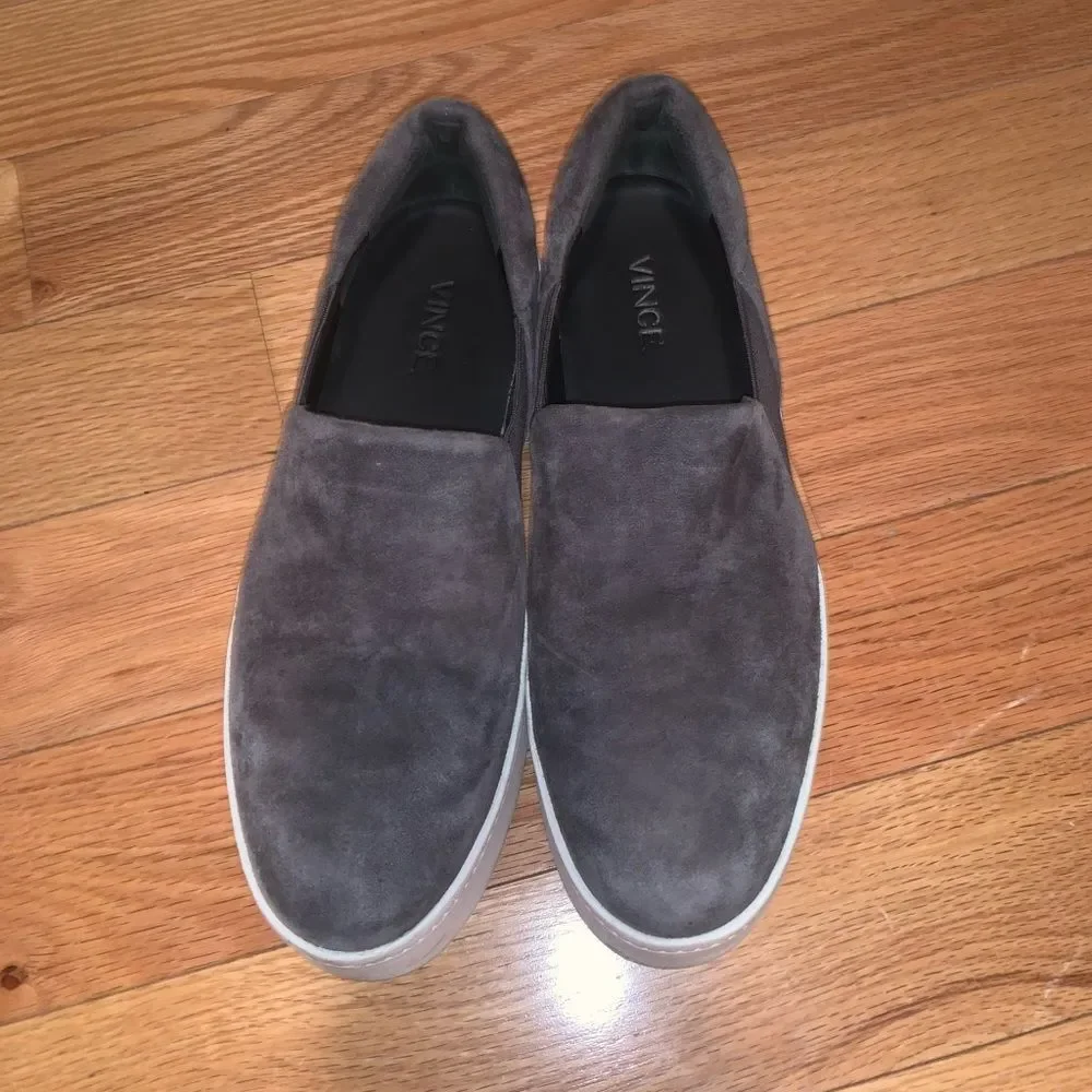 Vince warren suede platform slip on sneakers 7.5